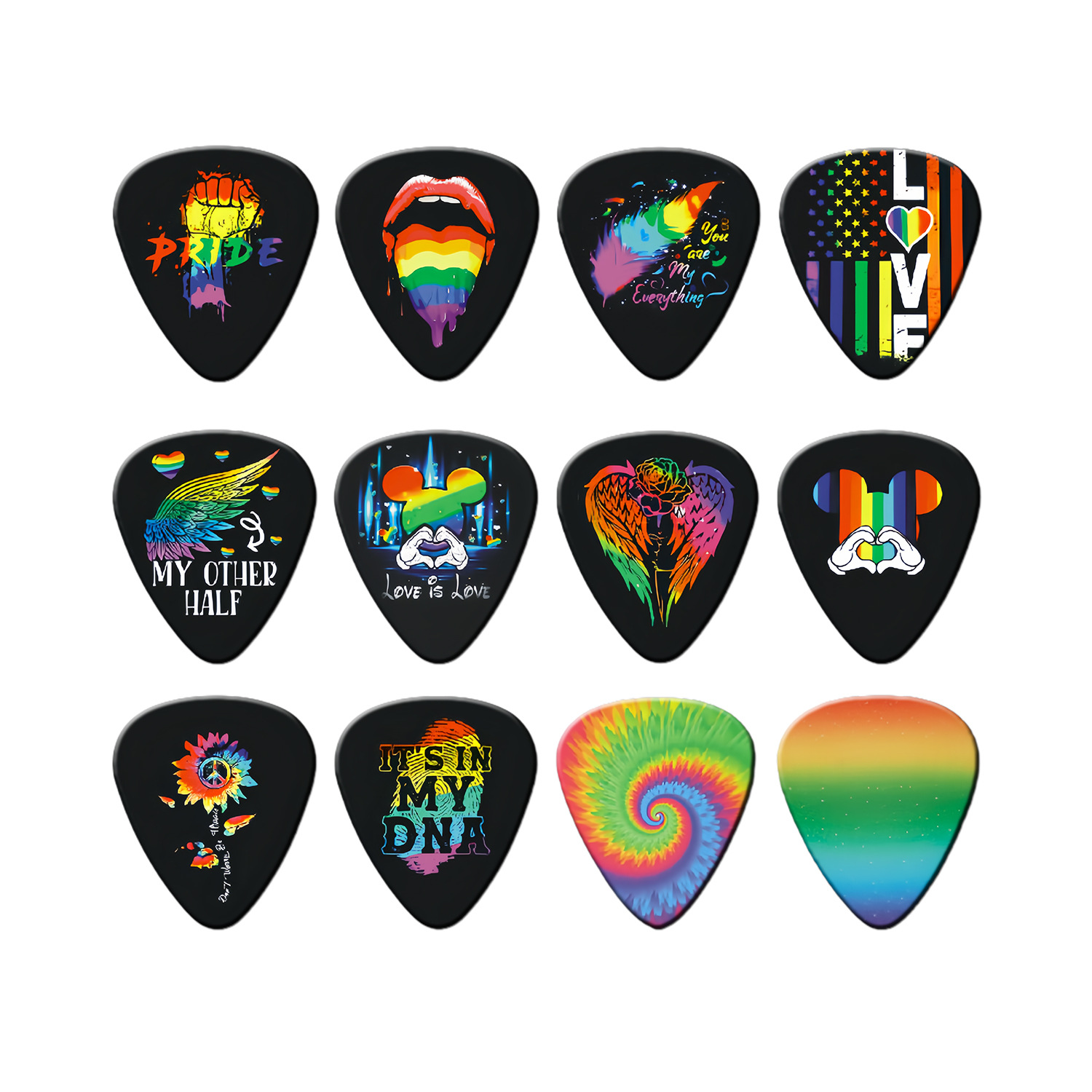 Electric Guitar Pick Pack - ปิ๊กกีตาร์ 12 ชิ้น ขนาด 0.46 มม.