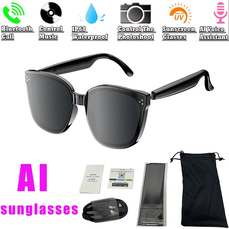 Audio With Music Ai - แว่นตาแปล AI อัจฉริยะโพลาไรซ์กรองเลนส์แว่นกันแดด Self-priming เสียงไมโครโฟนในตัวและลําโพง Touch