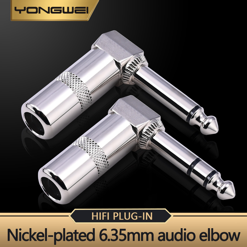 Audio Music Mixer - YONGWEI 6.35 มม.โมโน/สเตอริโอ BEND Plug ขั้วต่อชายกีตาร์,เครื่องขยายเสียง,ผสม,กล่องลําโพง,ไมโครโฟน