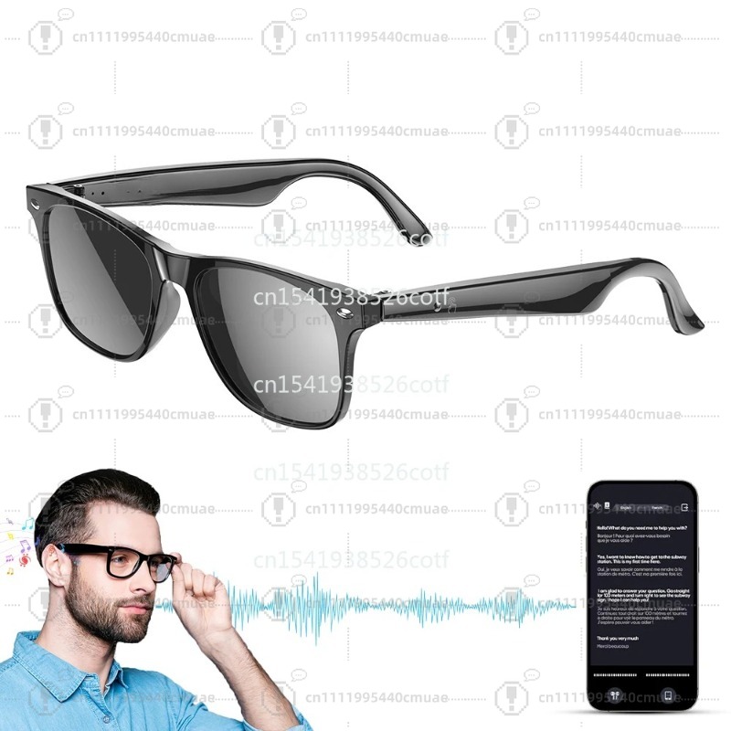 Audio With Music Ai - แว่นตากันแดดอัจฉริยะรุ่น W100 ปี 2025 พร้อมฟังก์ชันโทรแบบแฮนด์ฟรีด้วย AI