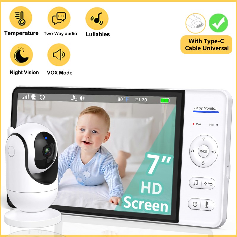 Audio Music Kids - ไม่มี WiFi 7 นิ้ว Baby Monitor