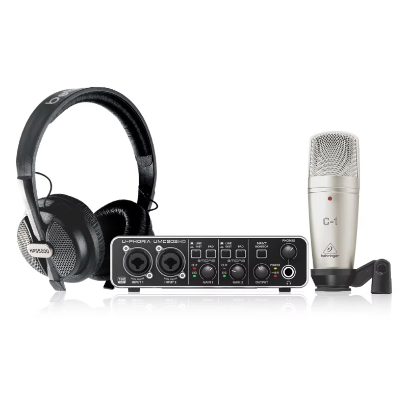 Audio Music Recording - ชุดอุปกรณ์บันทึกเสียง Behringer U-Phoria Studio Pro พร้อมระบบเสียง