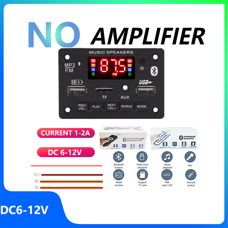 Audio Music Volume - บอร์ดถอดรหัสบลูทูธ 5.3 ไม่มีแอมพลิฟายเออร์ สำหรับประกอบเอง ไมโครโฟน วิทยุ