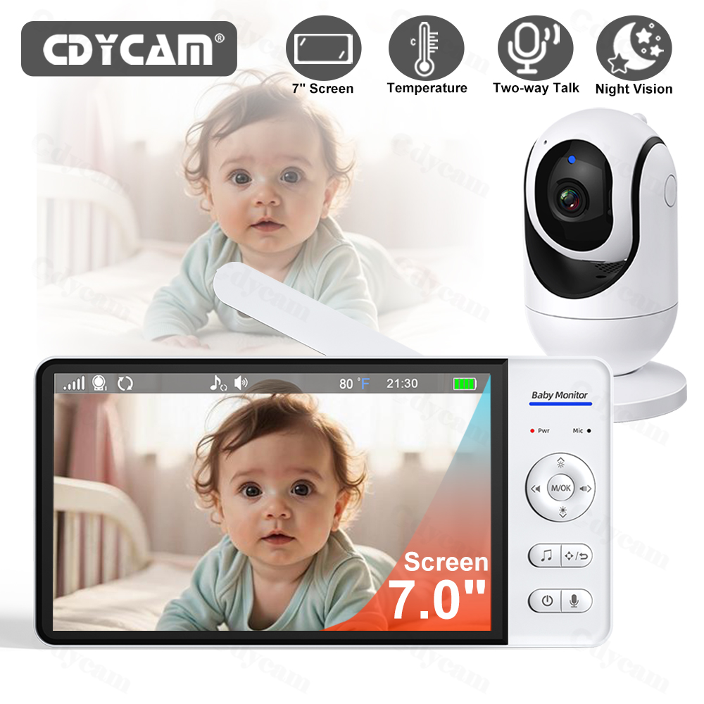 Audio Music For Video - จอภาพวิดีโอสำหรับเด็ก 7 นิ้ว พร้อมระบบมองเห็นในที่มืด ไม่มี WiFi