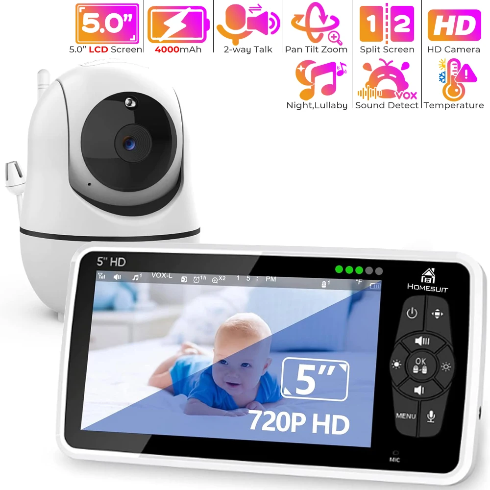 Audio Detect Music - Video Baby Monitor พร้อมกล้องดิจิตอลและเสียง, หน้าจอ Auto