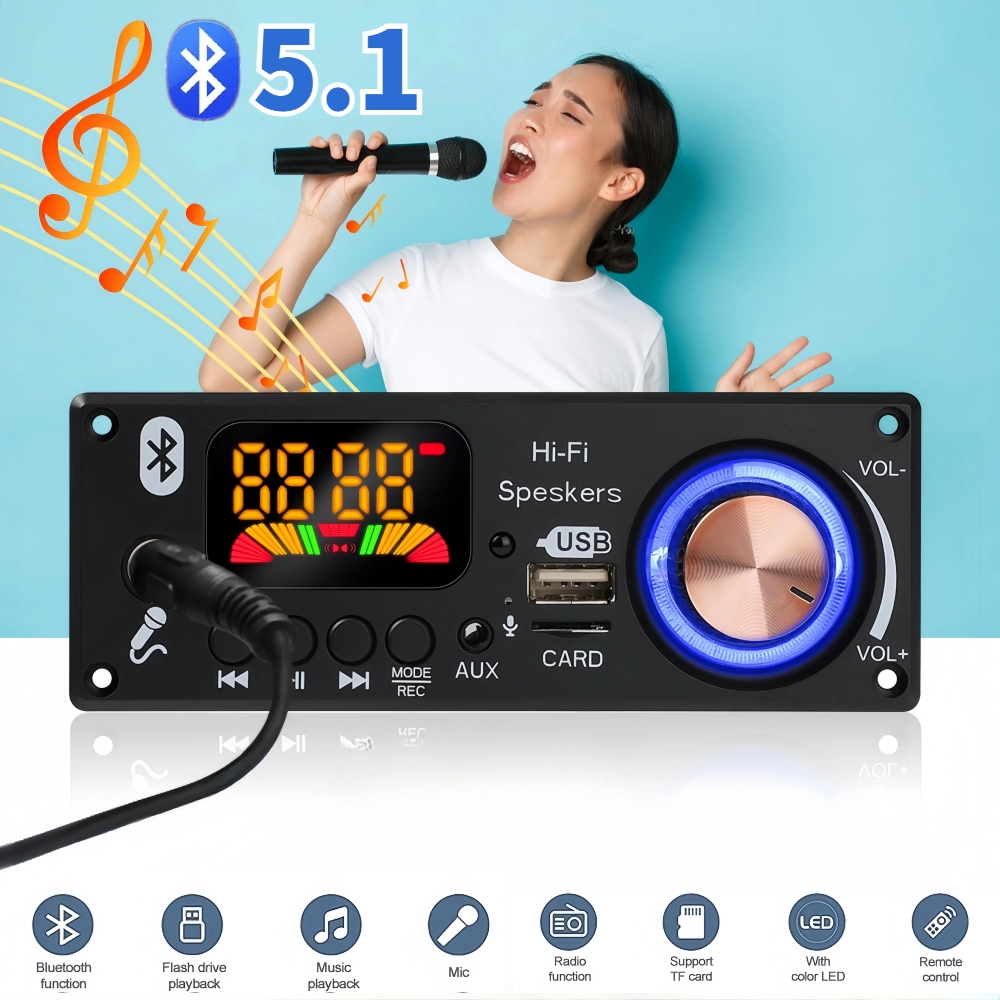 Audio Music Volume - เครื่องขยายสัญญาณ5.1บลูทูธ160W แบบ DIY บอร์ดเครื่องถอดรหัส MP3ไมโครโฟน12V วิทยุ