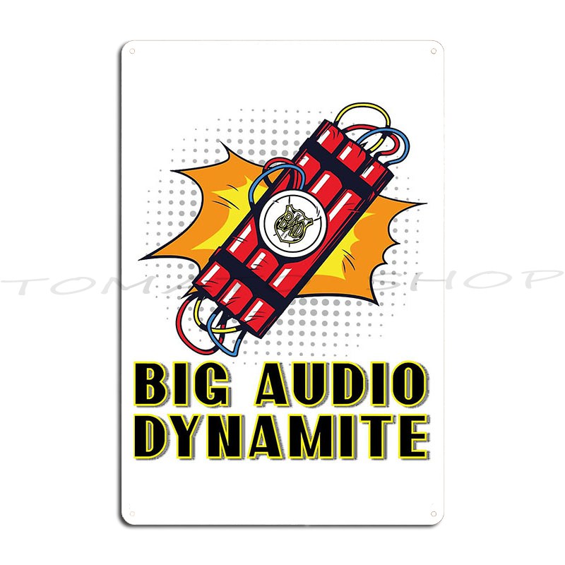 Audio Music Kids - ป้ายโลหะพิมพ์ลาย Just Play Music Big Audio