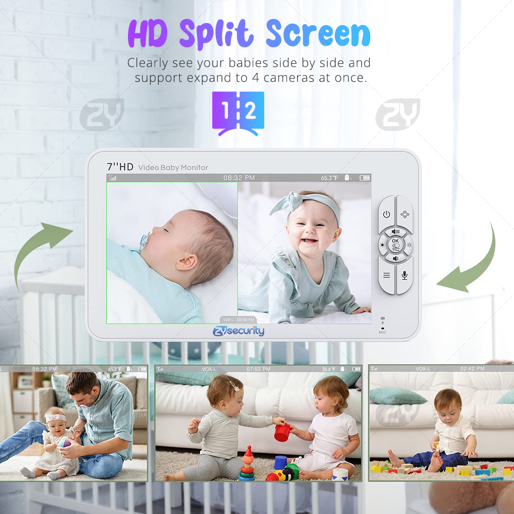 7.0 นิ้ว Video Baby Monitor HD - Audio Music For Video บทวิจารณ์และราคา