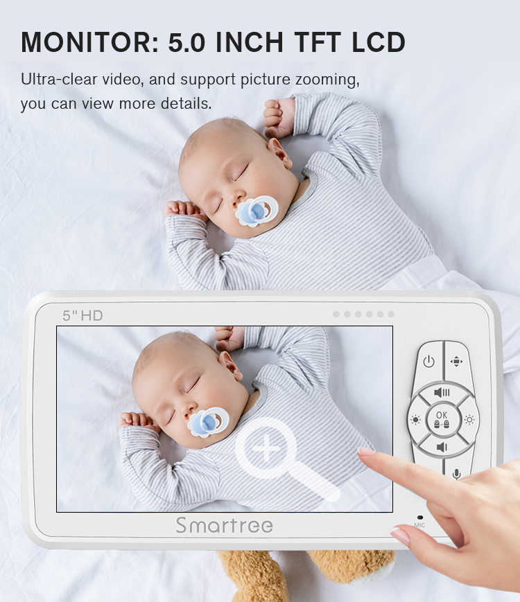 กล้องเฝ้าดูเด็กไร้สาย 5 นิ้ว พ - Audio Detect Music บทวิจารณ์และราคา
