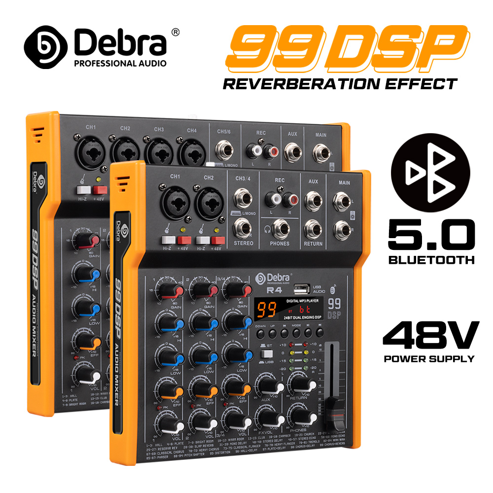 มิกเซอร์เสียงหลายช่อง Debra R4 - Audio Music Mixer บทวิจารณ์และราคา