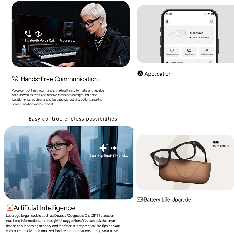 แว่นตาอัจฉริยะ AI ปี 2026 กล้อ - Audio With Music Ai บทวิจารณ์และราคา