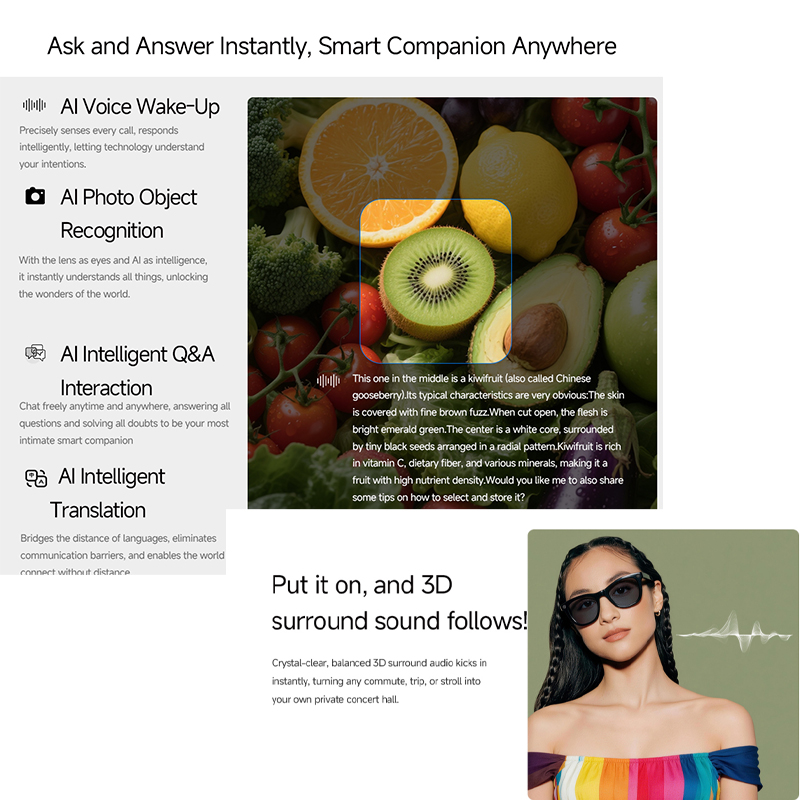 แว่นตาอัจฉริยะ AI ปี 2026 กล้อ - Audio With Music Ai บทวิจารณ์และราคา