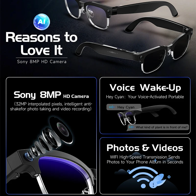 แว่นตาอัจฉริยะ W630 กล้อง HD 8 - Audio Music For Video บทวิจารณ์และราคา