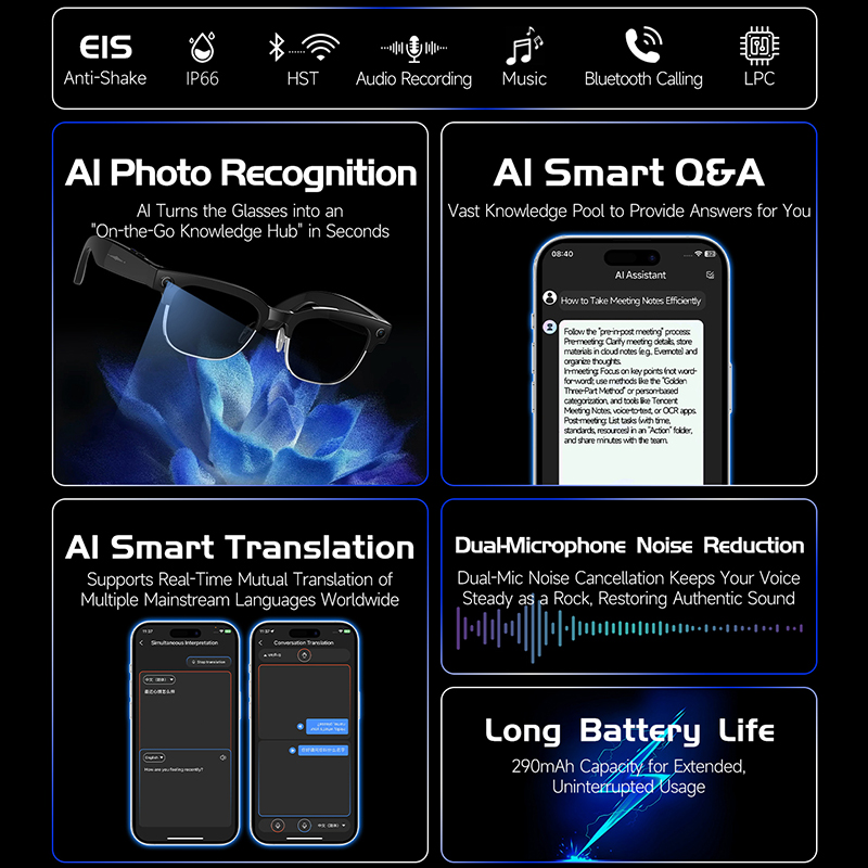 แว่นตาอัจฉริยะ W630 กล้อง HD 8 - Audio Music For Video บทวิจารณ์และราคา