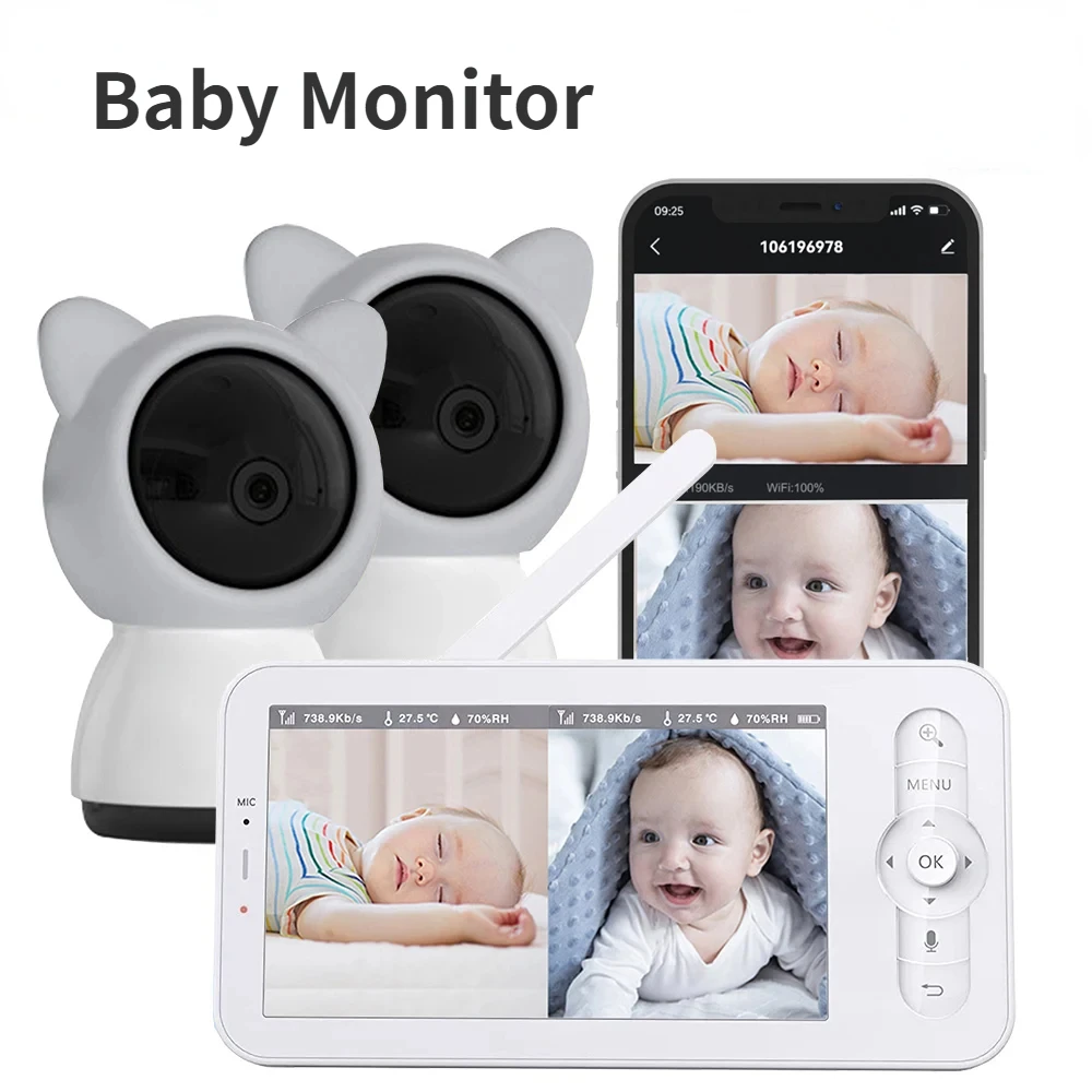 Baby Monitor HD 5 นิ้ว LCD Two - Audio Detect Music บทวิจารณ์และราคา