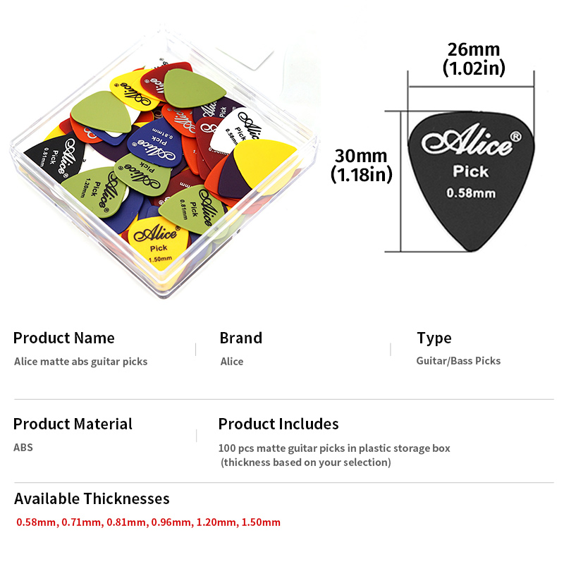 ปิ๊กกีตาร์ Alice 100 ชิ้น แบบด - Electric Guitar Pick Pack บทวิจารณ์และราคา
