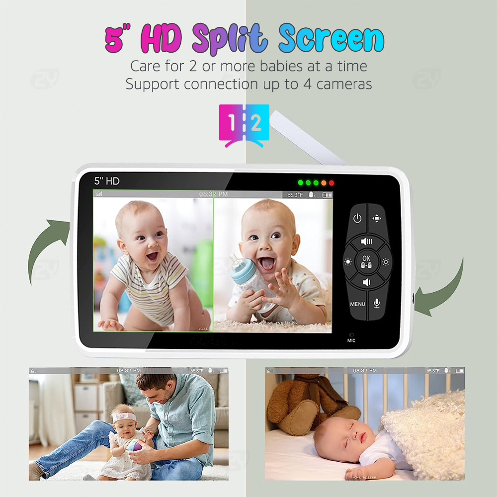 วิดีโอเบบี้มอนิเตอร์ขนาด 5'' พ - Audio Detect Music บทวิจารณ์และราคา