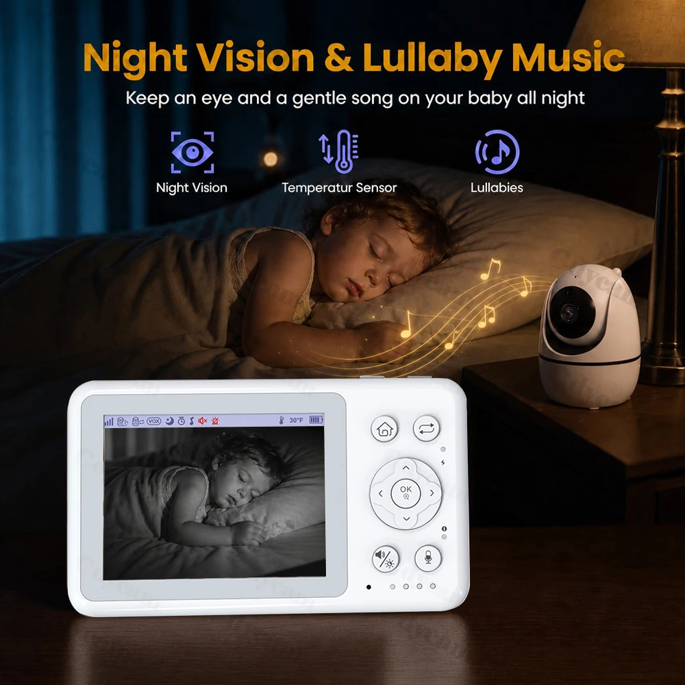 จอ LCD วิดีโอเบบี้มอนิเตอร์ 3. - Audio Detect Music บทวิจารณ์และราคา