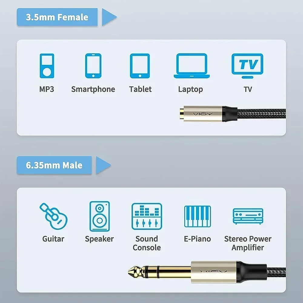 6.35 มม.ถึง 3.5 มม.อะแดปเตอร์ห - Audio Music Mixer บทวิจารณ์และราคา