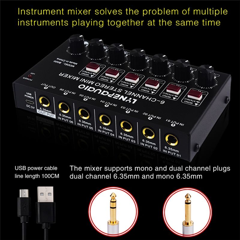 มิกเซอร์เสียงสเตอริโอ 6 ช่อง ร - Audio Music Mixer บทวิจารณ์และราคา